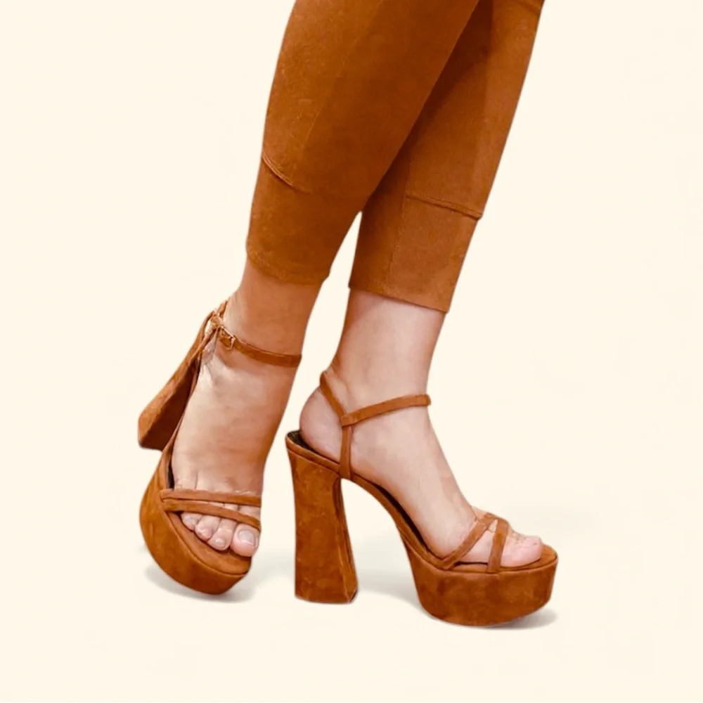 Gianni Bini Suede Heeled Sandals Brown NWT Size 10